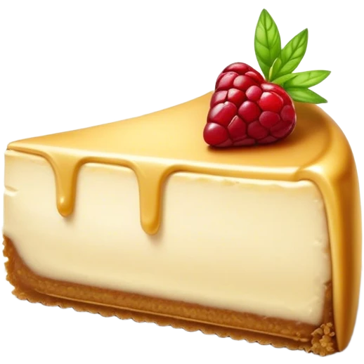 Cinematic Realistic Sernik Dessert Emoji, showcasing a rich, creamy cheesecake with a golden crust rendered with delicate textures and inviting, soft lighting. emoji