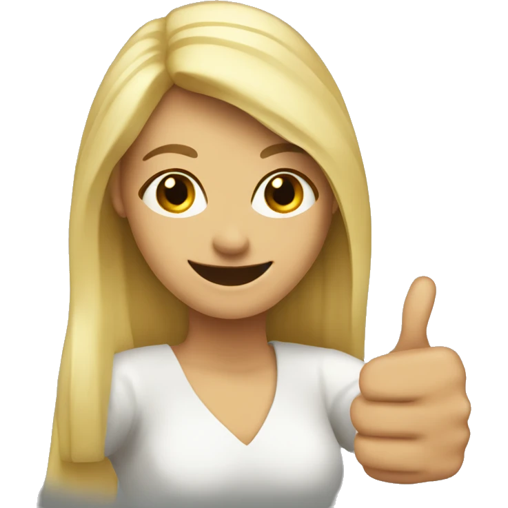 blond woman and thumbs up emoji