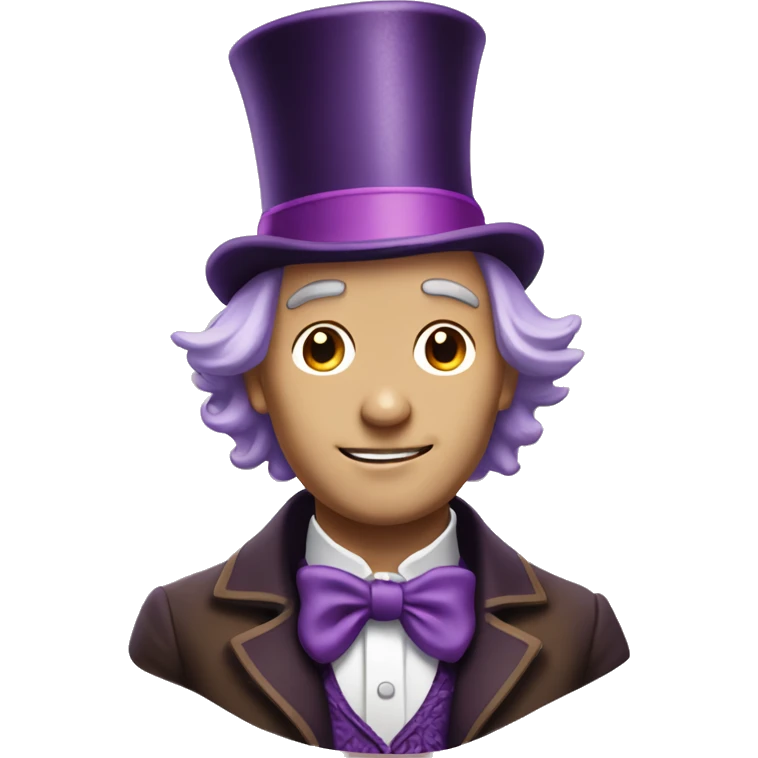 Willy wonka with light brown and purple hair emoji
