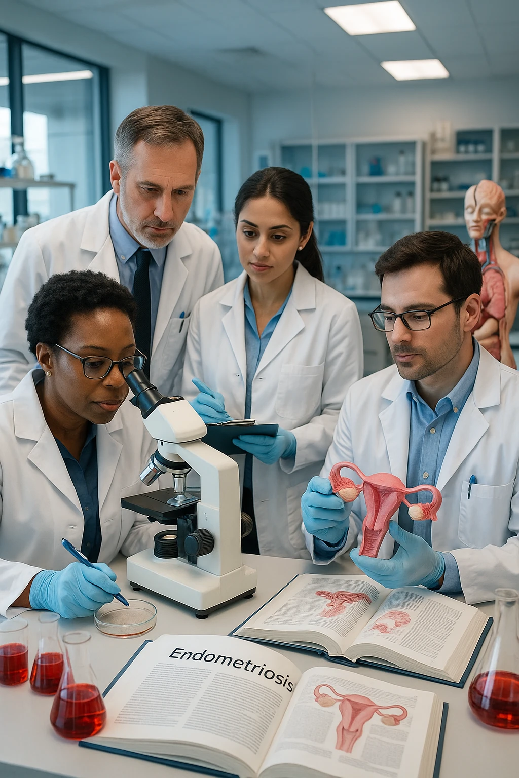 Scienziati americani che studiano l'endometriosi in italiano emoji