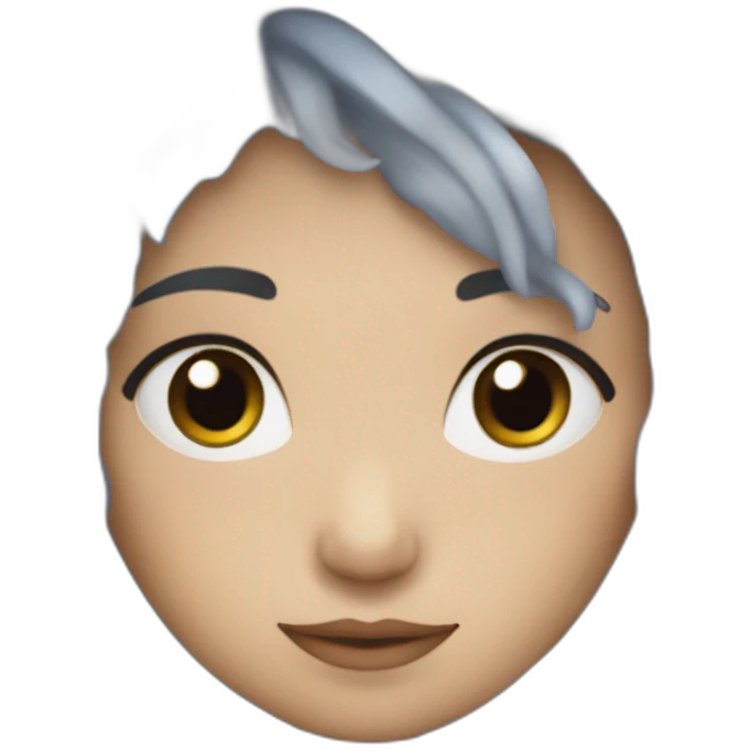 Chiby cheveux bleu colère emoji