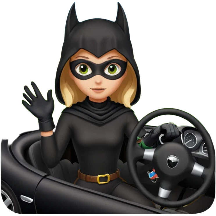 Bat Girl driving too fast in the country  emoji