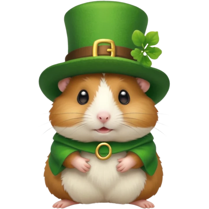 hamster wearing a leprechaun hat emoji