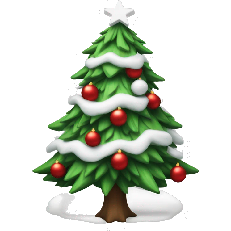 Christmas tree with white and red decorations emoji