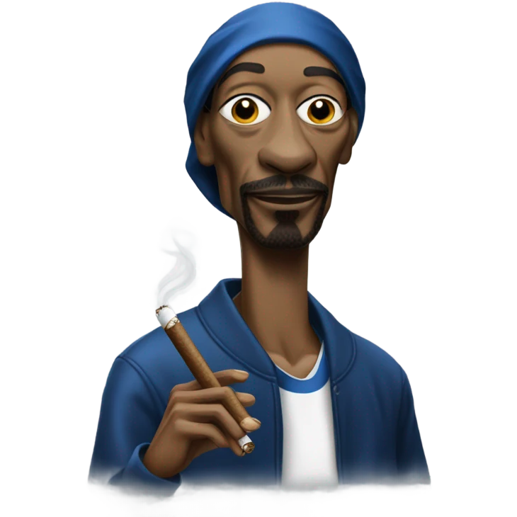 Snoop dogg in a crip outfit with a cigar in his mouth emoji