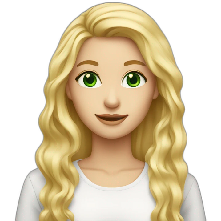 Blonde Long hair girl green eyes baking emoji