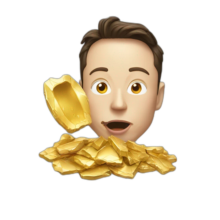 Elon musk eating gold emoji