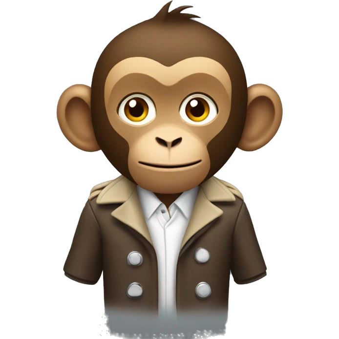 A monkey wearing a long football coach coat emoji
