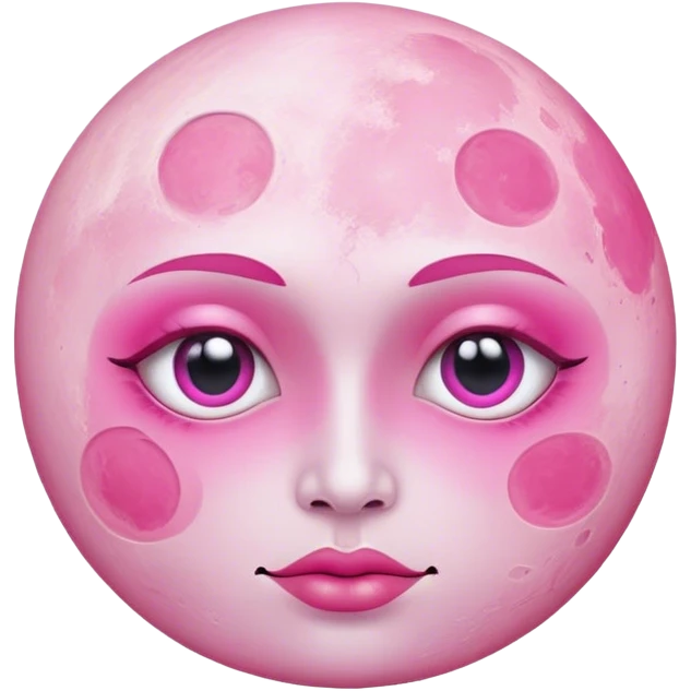 Pink moon face  emoji