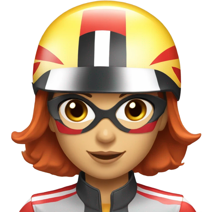 Speed racer as a girl emoji