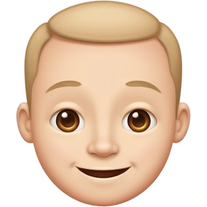 Funny caricature style cartoon, big head small body, happy face emoji