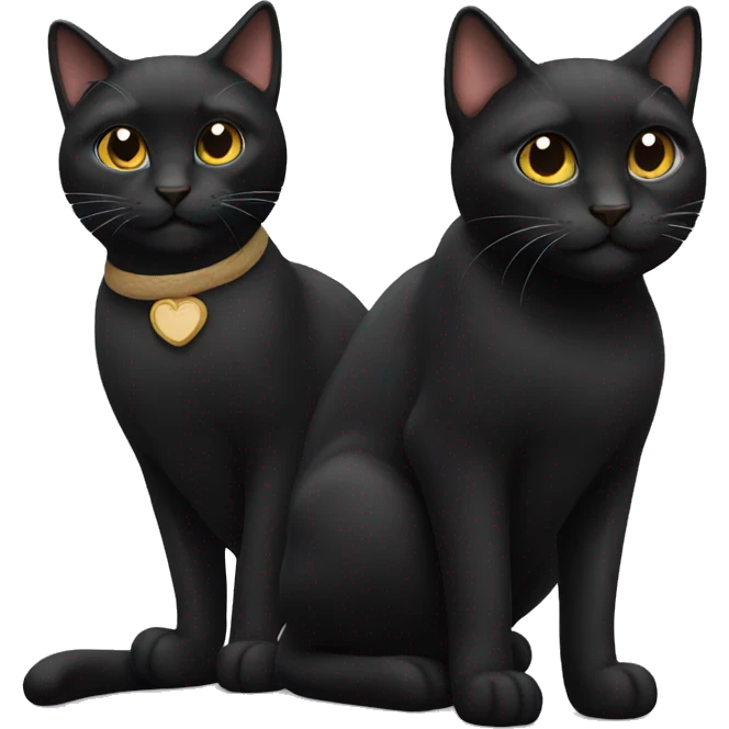 Three black cats  emoji