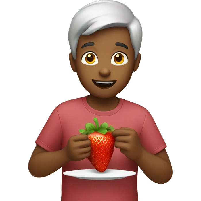 Person eating strawberries  emoji