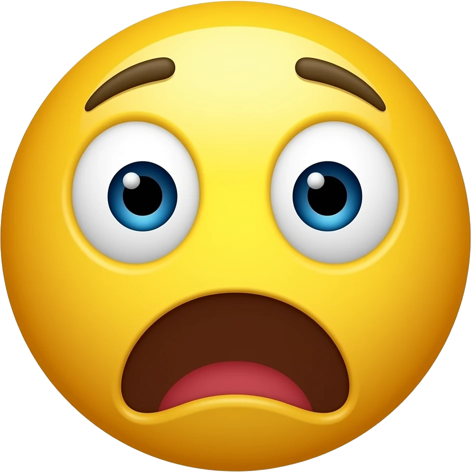 Hazme un emoji amarillo con cara decepcionada-sorprendida emoji
