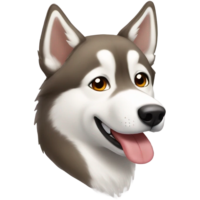 Light brown husky amber eyes snow nose with tongue out  emoji
