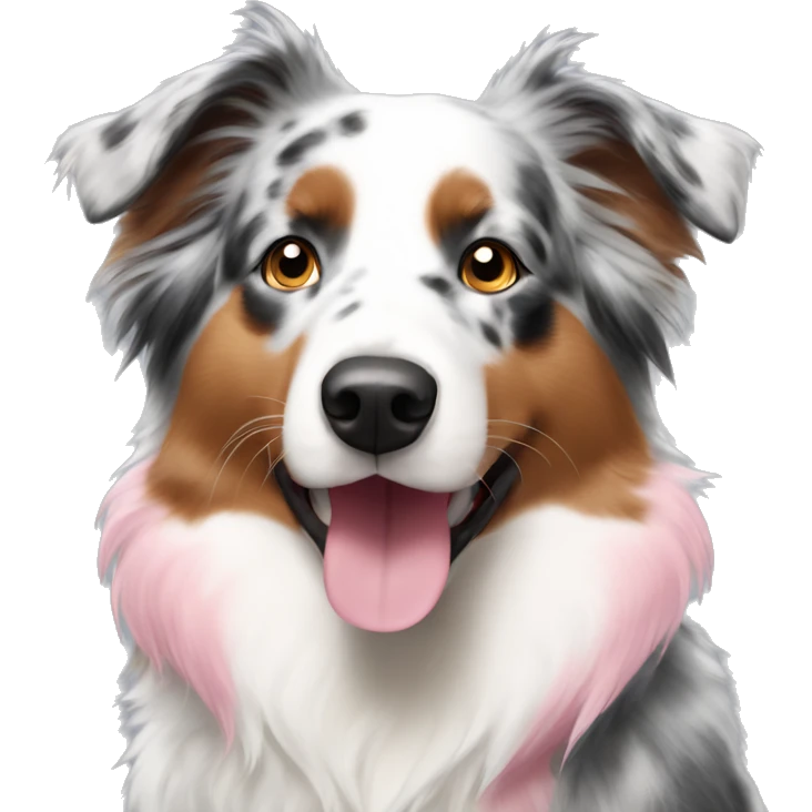 Australian shepherd with white and pink fur emoji