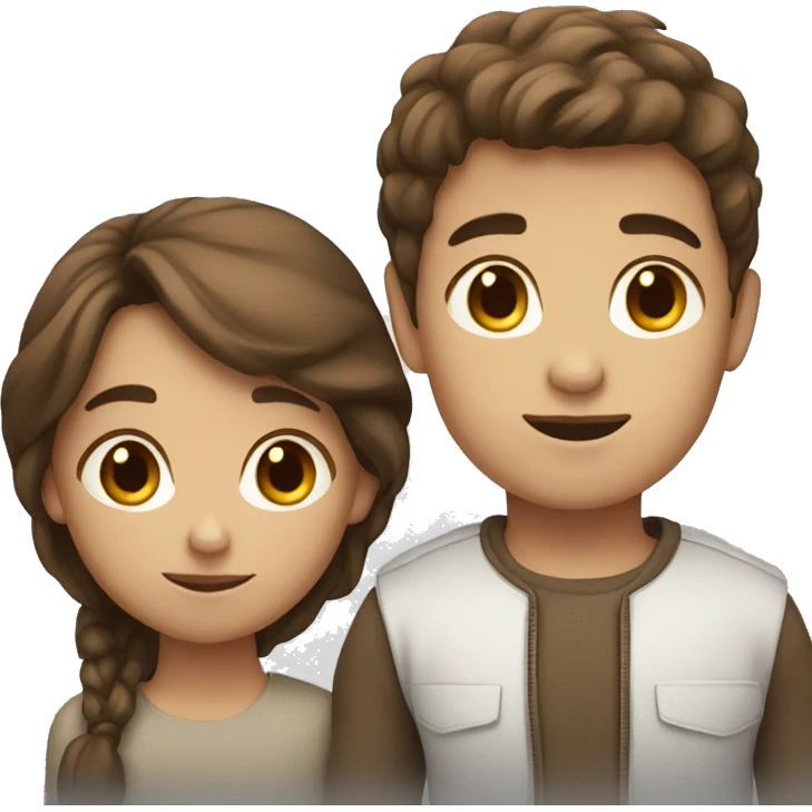 Girl and boy with brown hair  emoji