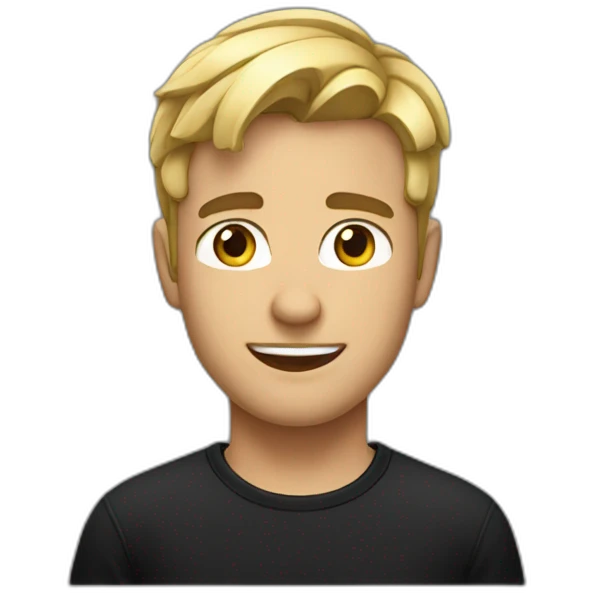 handsome guy in black shirt emoji
