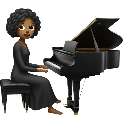 Woman sitting in the piano emoji