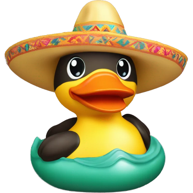 Rubber duckie in a sombrero emoji