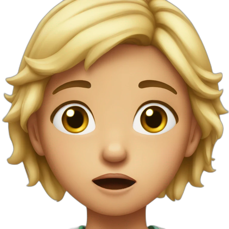 Young girl in shock saying no emoji