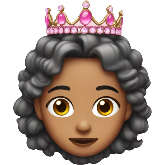A pink frijol wearing a tiara emoji