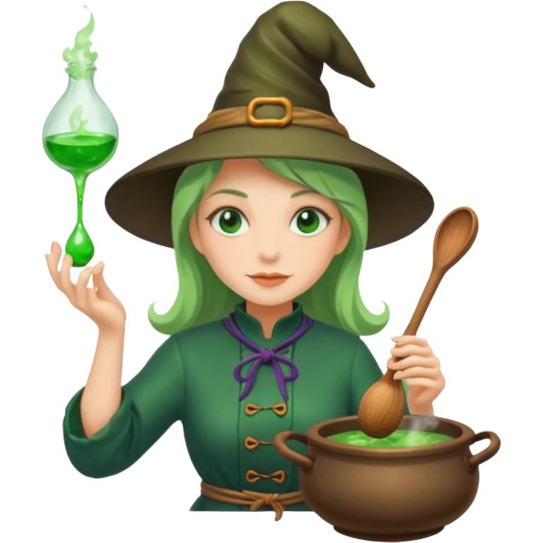 green witch cooking potion emoji