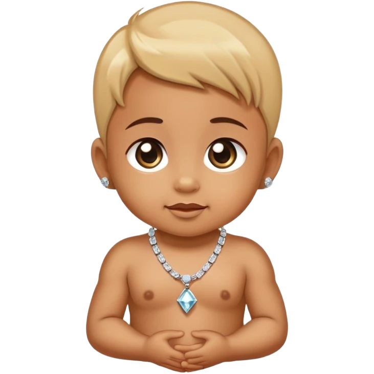 Baby wearing diamond chain emoji