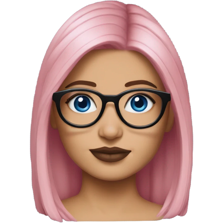 Realistic kylie jenner pink hair blue eyes and glasses  emoji