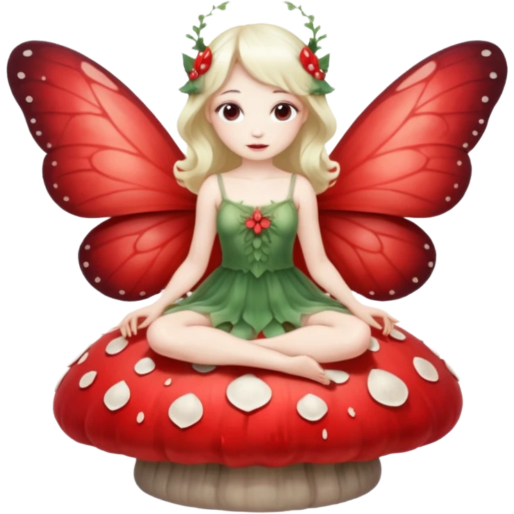 Fairy sitting on mushroom emoji