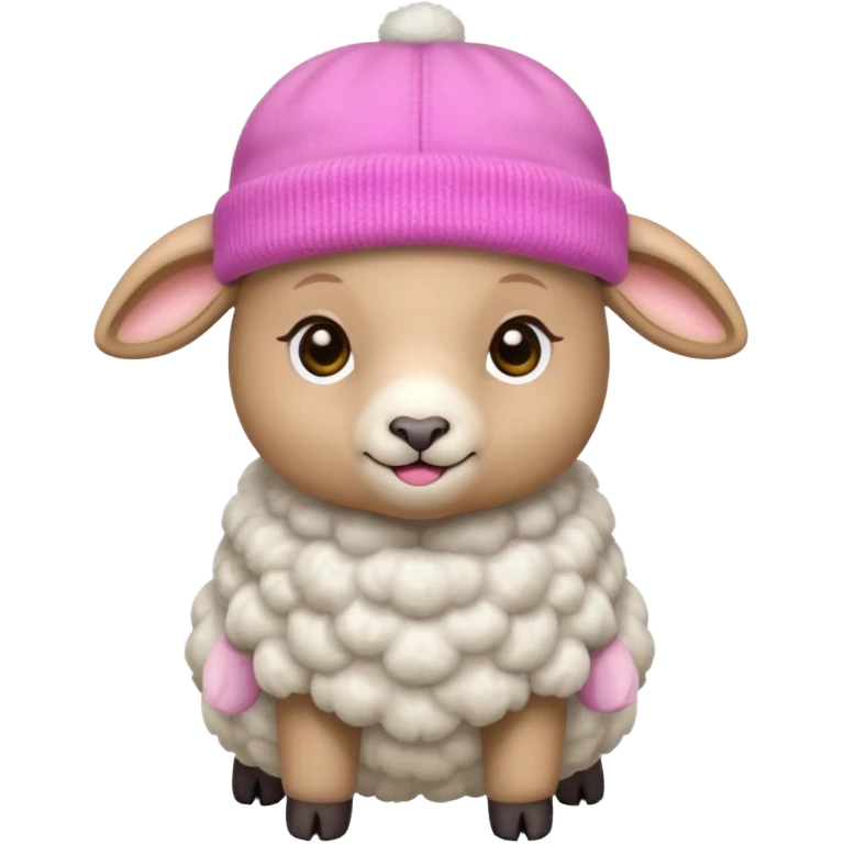 baby sheep with pink hat emoji
