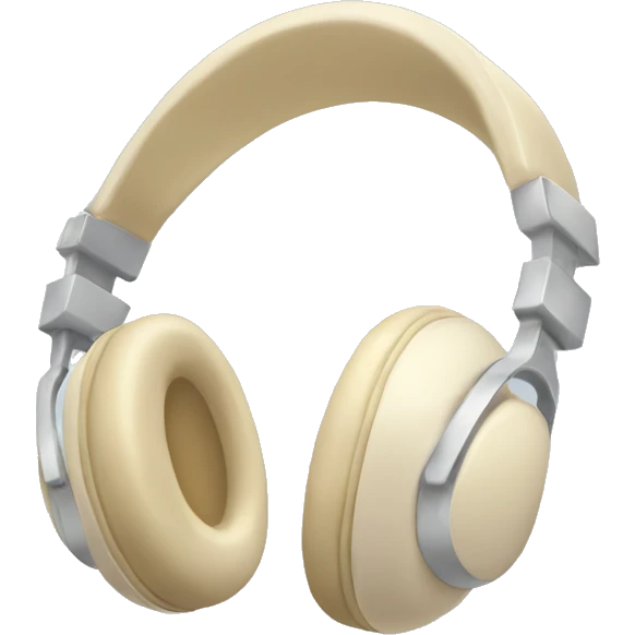 Cream colored headphones  emoji
