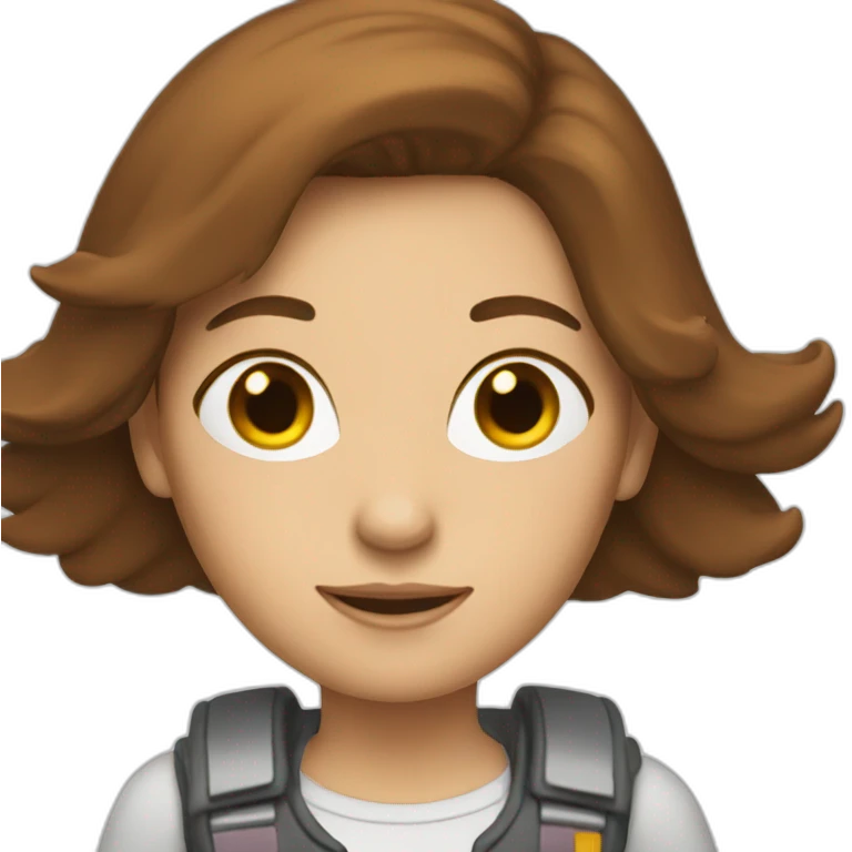 women with brown hair on the rocket emoji