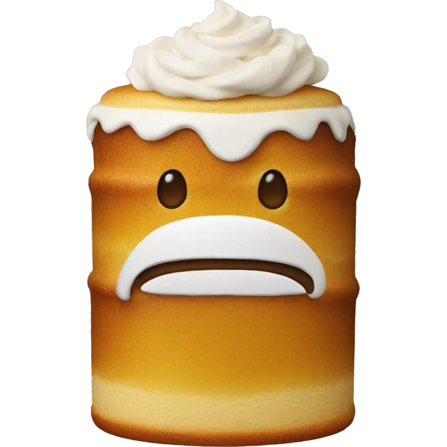 Beer cake with face on top emoji