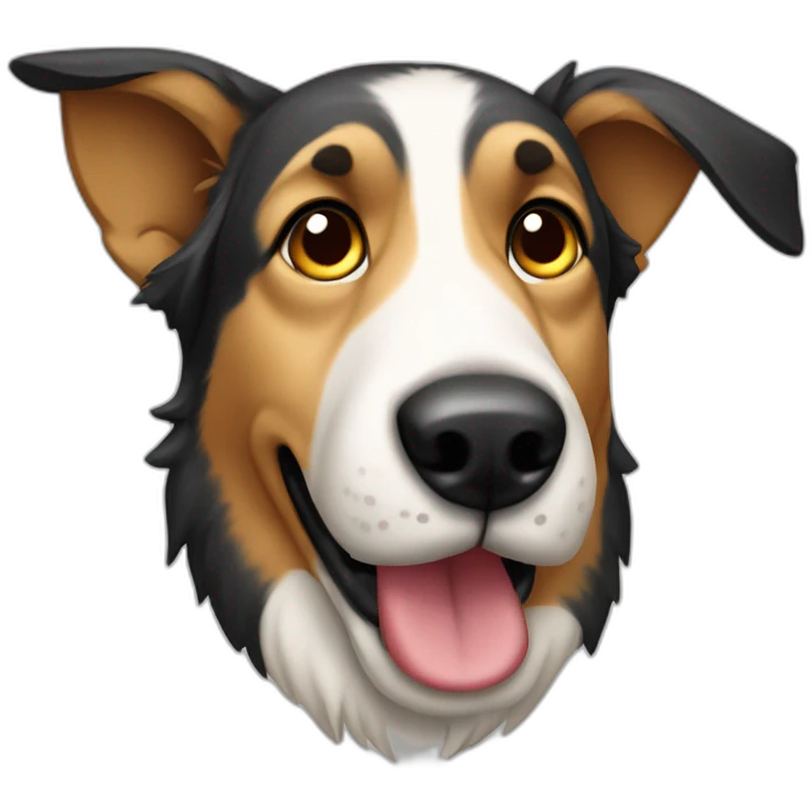 pointy shepherd dog with ears perked emoji