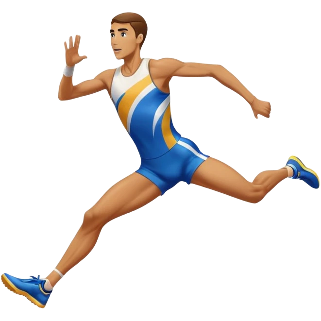 high jumper running up to the bar, action pose emoji