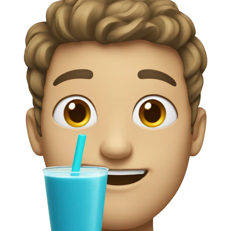 Smoothie blue with face smiling emoji