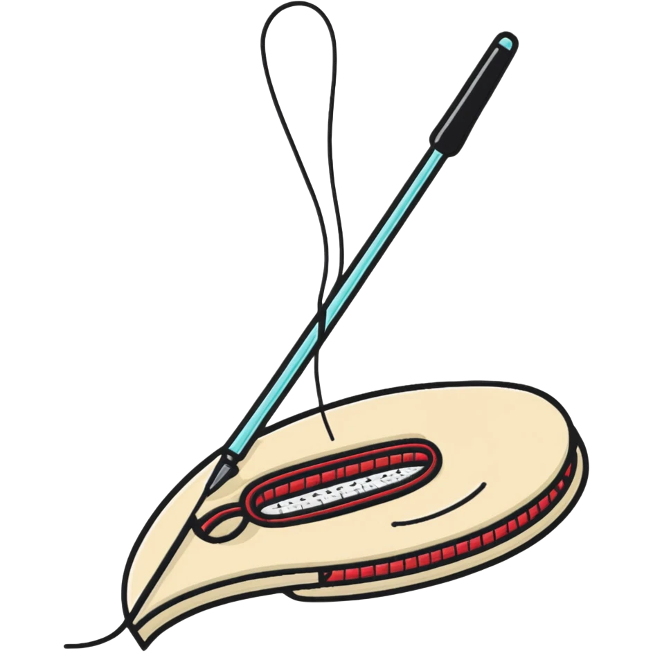 needle and thread with embroidery emoji