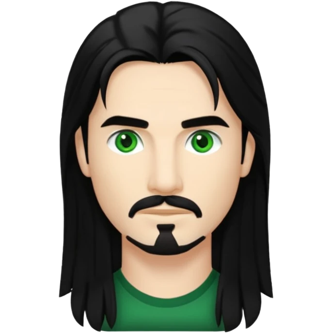 Kevin Richardson green eyes, long black hair emoji