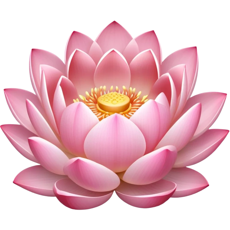 Soft pink lotus flower with a gentle inner glow emoji