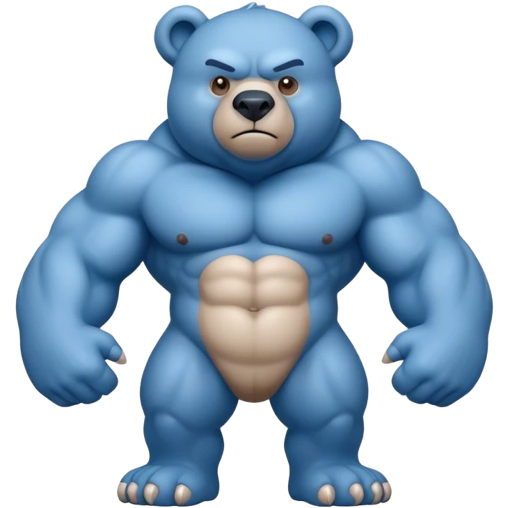 Muscle blue bear emoji