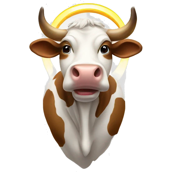 A cow with a halo emoji