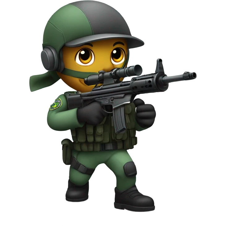 Martian secret service mercenary aiming rifle emoji