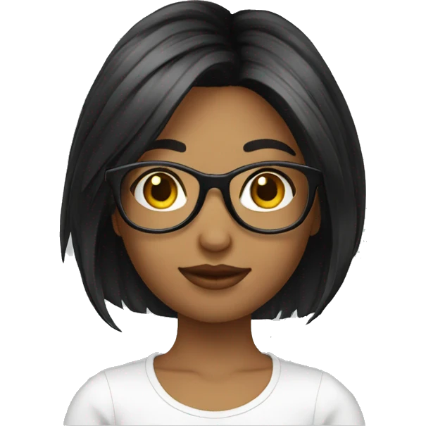 Girl cut hair black oculos emoji