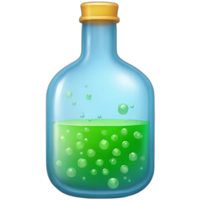 frasco con fórmula química emoji