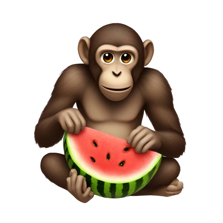 Monkey eating watermelon  emoji