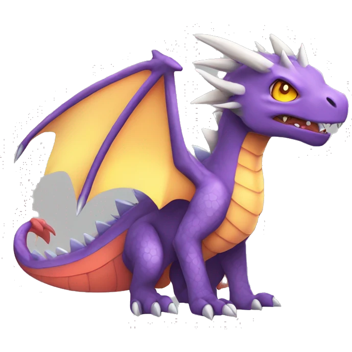 Kawaii Edgy Bright Dragon Pokémon Fakemon full body emoji