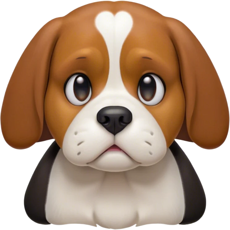 Cinematic Grumpy Tri-Color Beagle Portrait Emoji, Head tilted slightly with a deeply unimpressed expression, featuring a thick tri-color coat of white, brown, and black, large, droopy hazel eyes narrowed into an unamused glare, floppy ears slightly drooping in exasperation, Simplified yet comically expressive features, highly detailed, glowing with a dry, sarcastic glow, high shine, effortlessly judgmental yet dignified, stylized with a touch of cynicism, bright but brooding, soft glowing outline, capturing the essence of an eternally unimpressed yet endearing companion, so lifelike it feels like it could sigh heavily at you in disdain at any moment! emoji