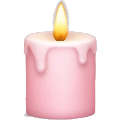 pale pink christmas candle with holy emoji