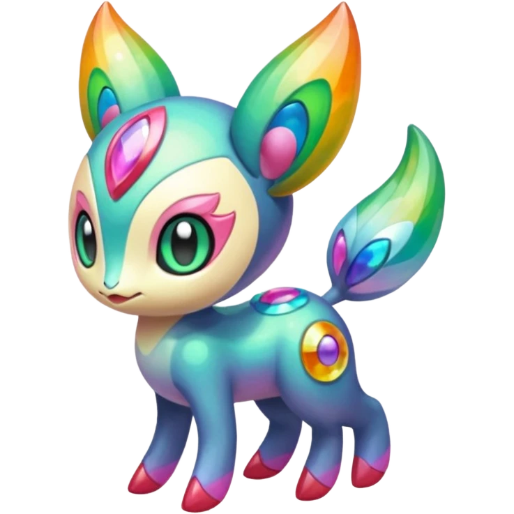 Colorful Exotic Meloetta-Vernid-Trico-Kirby-Fakémon-creature-hybrid emoji